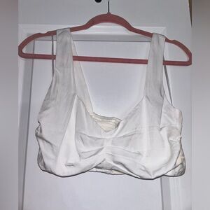 White bralette crop top